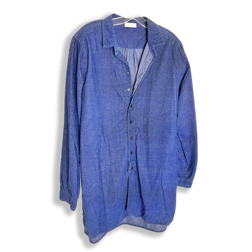 CP Shades Cecelia│ Women’s size L │ Blue Corduroy Button Down Tunic Top